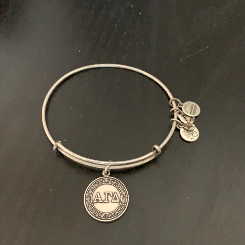 Silver Alex & Ani “Alpha Gamma Delta” Charm Bangle